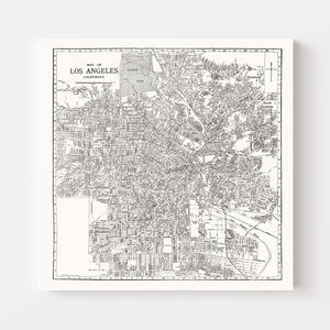 Vintage Map of Los Angeles, California 1929