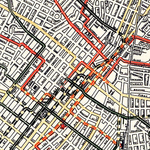 Vintage Railway Map of Los Angeles 1906