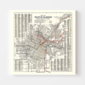 Vintage Railway Map of Los Angeles 1906