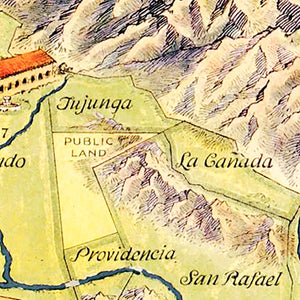 Vintage Map of Los Angeles County, California 1937