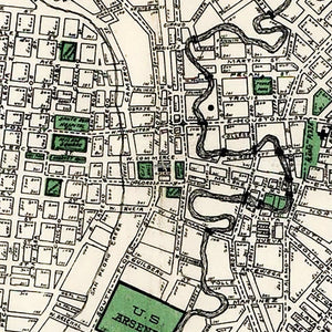 Vintage Map of San Antonio, Texas 1909