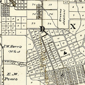 Vintage Map of Austin, Texas 1891