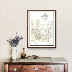 Vintage Map of Austin, Texas 1850