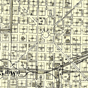 Vintage Map of Indianapolis, Indiana 1876