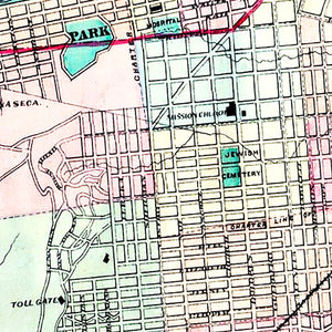 Vintage Map of San Francisco, California 1876