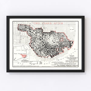 Vintage Map of San Francisco Post 1906 Fire (1908)