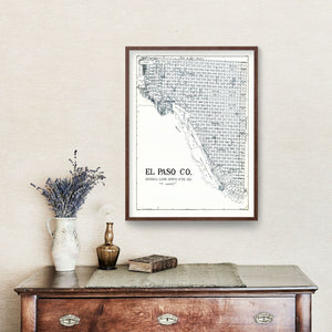 Vintage Map of El Paso County, Texas 1921