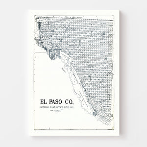 Vintage Map of El Paso County, Texas 1921