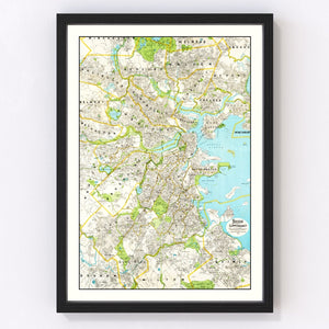 Vintage Map of Boston, Massachusetts 1927