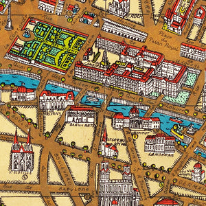 Vintage Map of Paris, France 1927