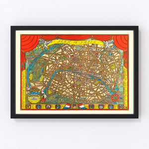 Vintage Map of Paris, France 1927