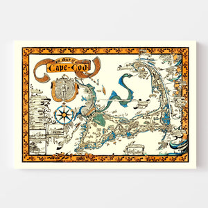 Vintage Map of Cape Cod, 1926