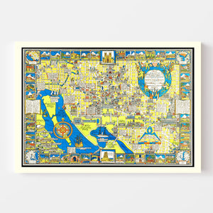 Vintage Map of Washington, DC, Washington DC 1926