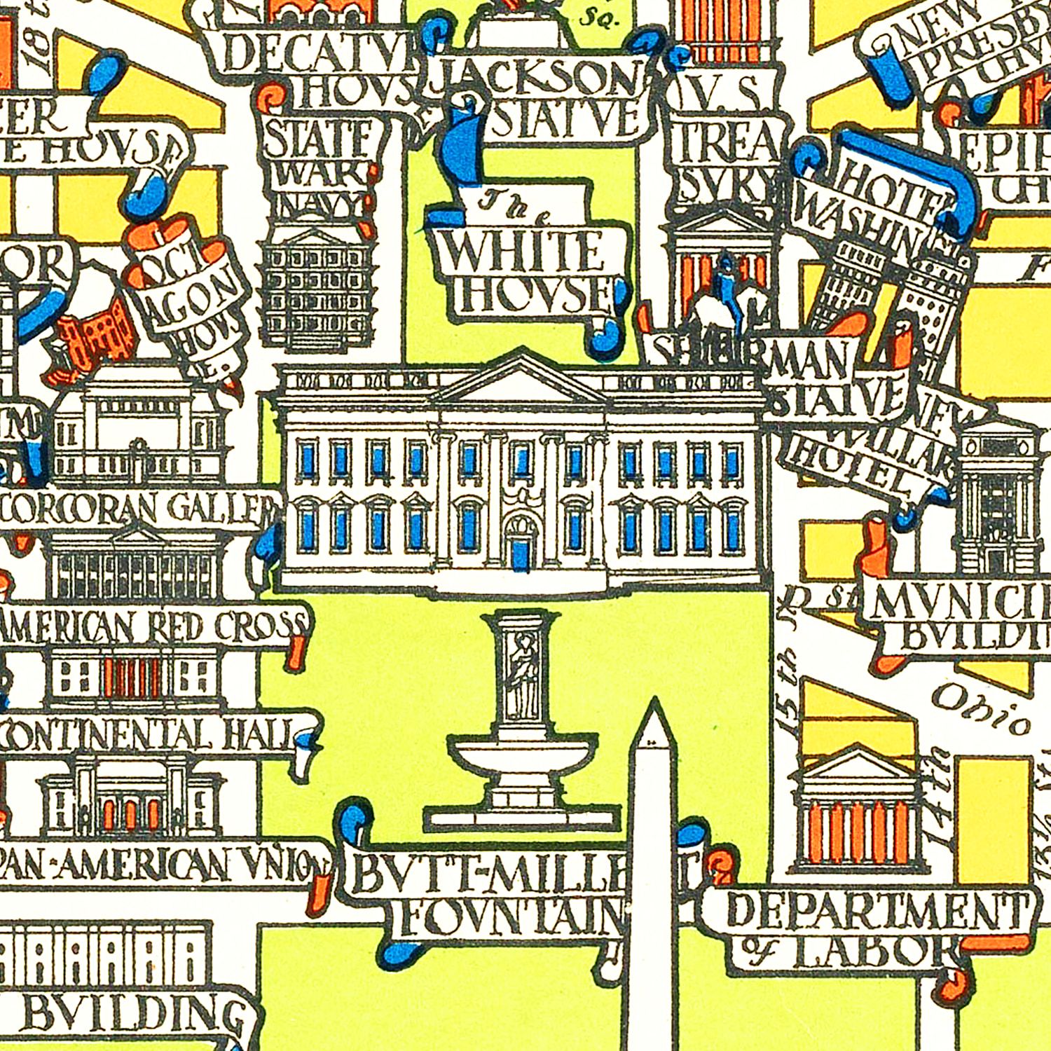 Vintage Map of Washington, DC, Washington DC 1926