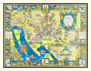 Vintage Map of Washington, DC, Washington DC 1926