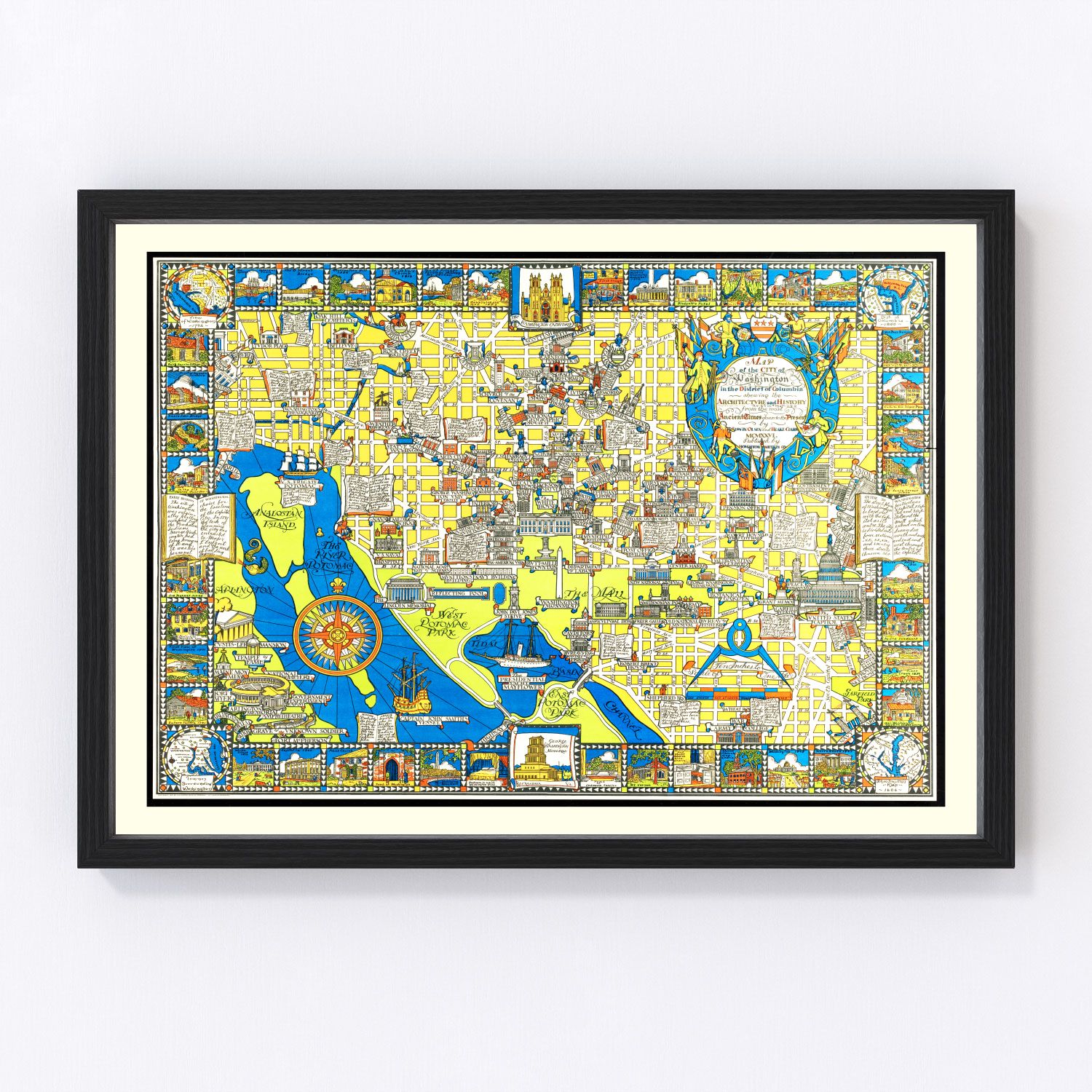 Vintage Map of Washington, DC, Washington DC 1926