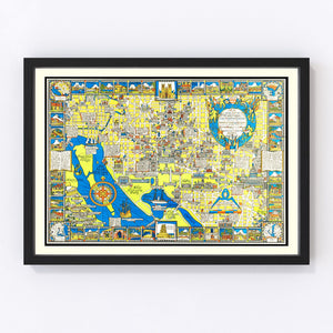 Vintage Map of Washington, DC, Washington DC 1926