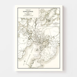 Vintage Map of Gloucester, Massachusetts 1919