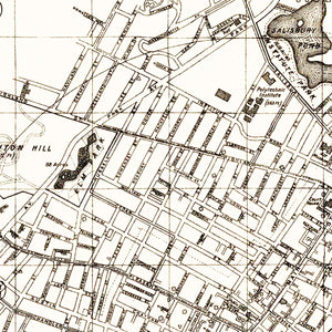 Vintage Map of Worcester, Massachusetts 1919