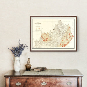 Vintage Map of Kentucky Coal Fields, 1919
