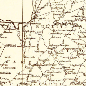 Vintage Map of Kentucky Coal Fields, 1919