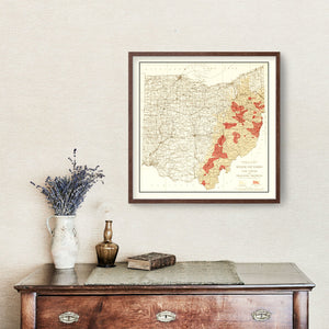 Vintage Map of Tennessee Coal Fields, 1919