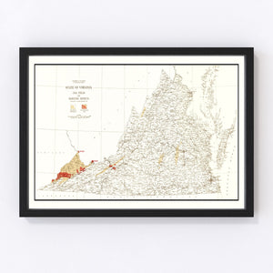 Vintage Map of Virginia Coal Fields, 1919