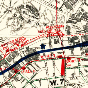 Vintage Map of Boston, Massachusetts 1914