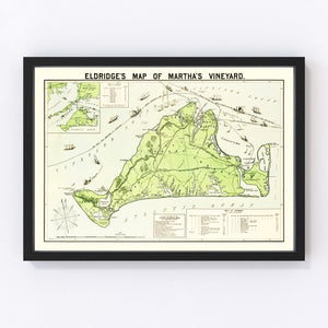 Vintage Map of Martha's Vineyard, 1913