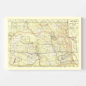 Vintage Map of North Dakota 1901