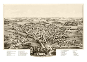 Vintage Map of Perry, New York 1892