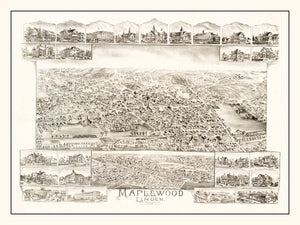 Vintage Map of Maplewood & Linden, MA 1879