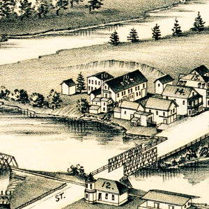 Vintage Map of Three Rivers, Massachusetts 1893