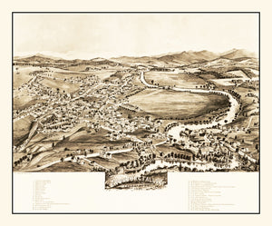 Vintage Map of Enosburg Falls, Vermont 1892