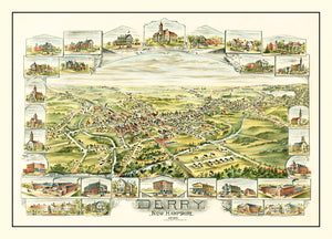 Vintage Map of Derry, New Hampshire 1898