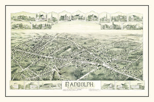 Vintage Map of Randolph, Massachusetts 1892