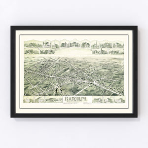 Vintage Map of Randolph, Massachusetts 1892