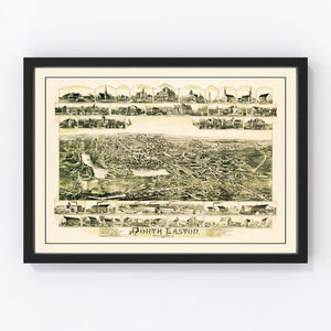 Vintage Map of North Easton, Massachusetts 1891