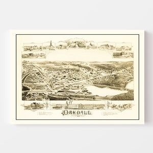 Vintage Map of Oakdale, Massachusetts 1891