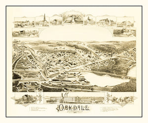 Vintage Map of Oakdale, Massachusetts 1891