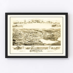 Vintage Map of Oakdale, Massachusetts 1891