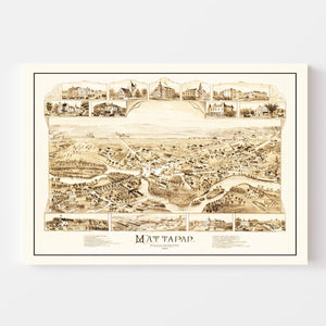 Vintage Map of Mattapan, Massachusetts 1890