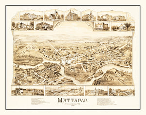 Vintage Map of Mattapan, Massachusetts 1890
