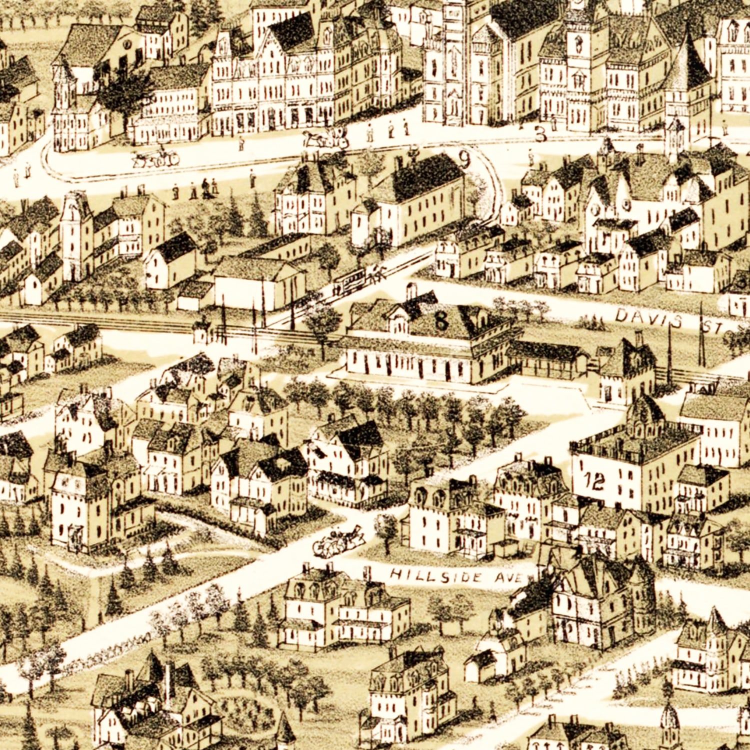 Vintage Map of West Newton, Massachusetts 1890