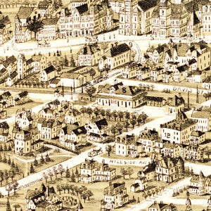 Vintage Map of West Newton, Massachusetts 1890