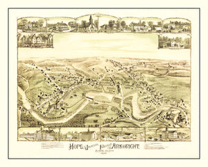 Vintage Map of Hope, Rhode Island 1889