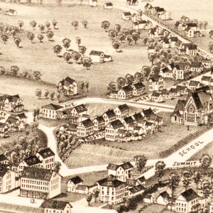 Vintage Map of Mittineague, Massachusetts 1889