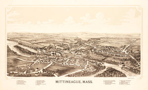Vintage Map of Mittineague, Massachusetts 1889