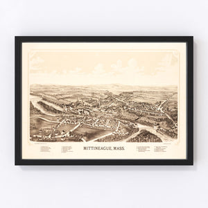 Vintage Map of Mittineague, Massachusetts 1889