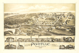 Vintage Map of Pontiac, Rhode Island 1889